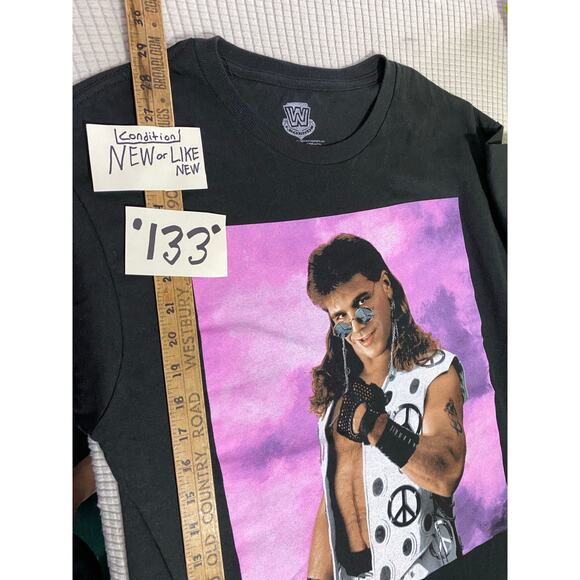 Men's Ripple Junction  Black shawn michaels studio portrait T-Shirt size Medium - Picture 5 of 7